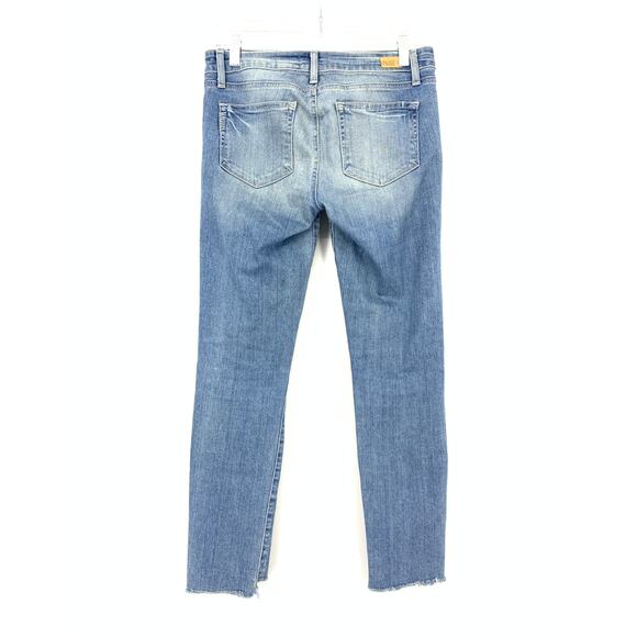 Paige Skyline Ankle Peg Jeans Womens Size 28 Distressed Denim Step Hem - Picture 2 of 7
